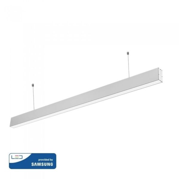 LED Γραμμικό Κρεμαστό Φωτιστικό 120cm Ασημί Linkable 40W V-TAC PRO Samsung Chip 3300lm 120° Φυσικό Λευκό 4000K – 21375