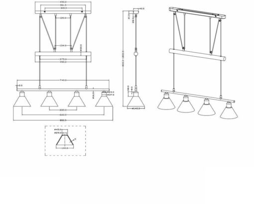 Κρεμαστό Φωτιστικό Trio Lighting   E14 Νίκελ Ματ Μεταλλικό    3751041-07