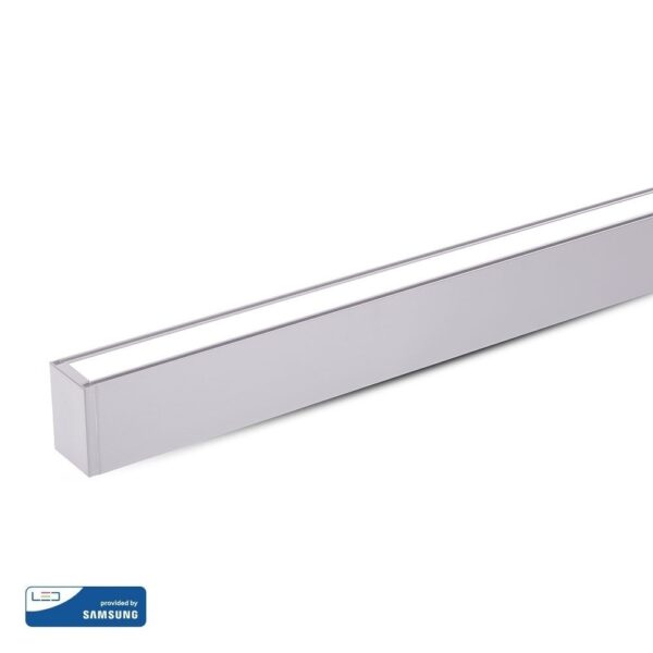 LED Γραμμικό Κρεμαστό Φωτιστικό 120cm Ασημί Up Down Linkable 60W V-TAC PRO Samsung Chip 6000lm 120° Φυσικό Λευκό 4000K – 378