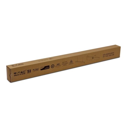 LED Γραμμικό Κρεμαστό Φωτιστικό 120cm Ασημί Up Down Linkable 60W V-TAC PRO Samsung Chip 6000lm 120° Φυσικό Λευκό 4000K – 378