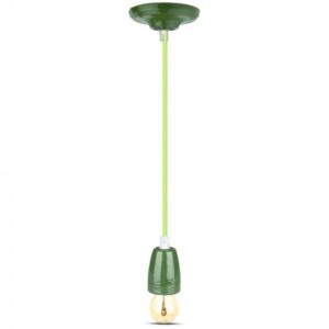 Κρεμαστό Φωτιστικό Οροφής Μονόφωτο Πορσελάνη με Πράσινο σώμα V-TAC – 3805