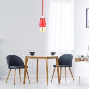 Κρεμαστό Φωτιστικό Οροφής Μονόφωτο Πορσελάνη με Κόκκινο σώμα V-TAC – 3807