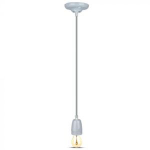 Κρεμαστό Φωτιστικό Οροφής Μονόφωτο Πορσελάνη με Γκρι σώμα V-TAC – 3808