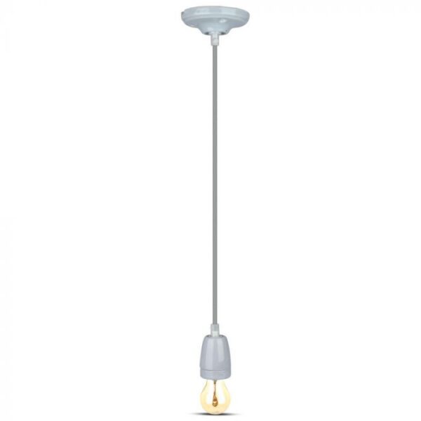 Κρεμαστό Φωτιστικό Οροφής Μονόφωτο Πορσελάνη με Γκρι σώμα V-TAC – 3808