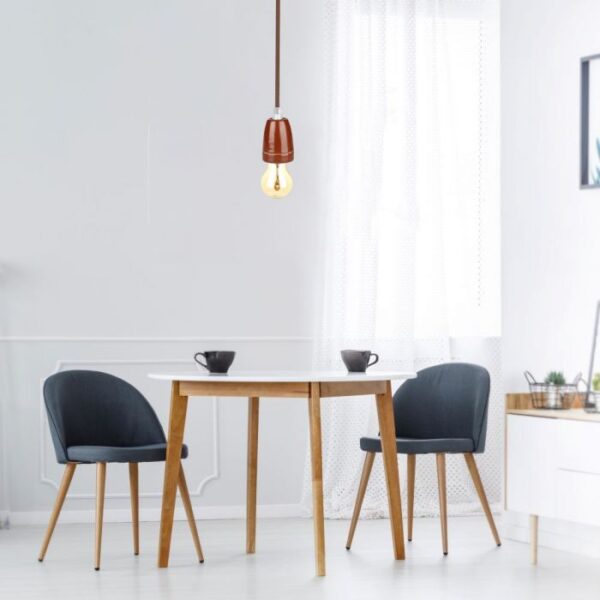 Κρεμαστό Φωτιστικό Οροφής Μονόφωτο Πορσελάνη με Καφέ σώμα V-TAC – 3810