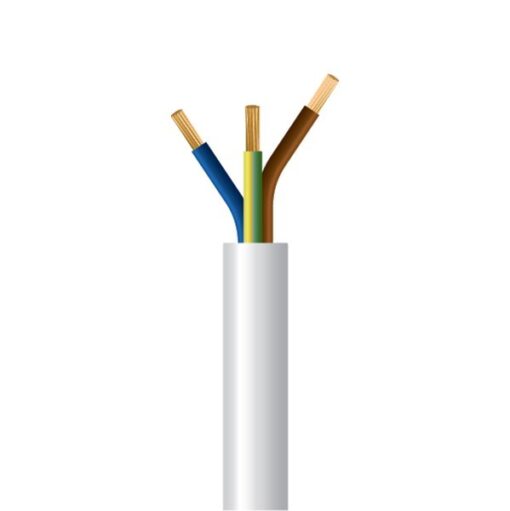 ΚΑΛΩΔΙΟ ΕΥΚΑΜΠΤΟ H05VV-F 3Χ1,5mm² ΛΕΥΚΟ (50m/roll) EUROLAMP – 150-10008