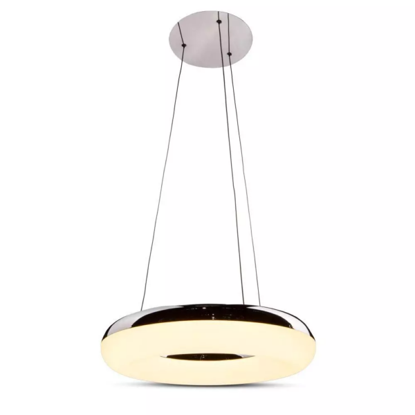 LED πολυέλαιος 40W 3000K Θερμό λευκό με ασημί και λευκό σώμα V-TAC – 3874