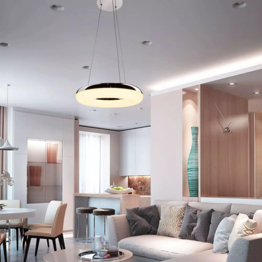 LED πολυέλαιος 40W 3000K Θερμό λευκό με ασημί και λευκό σώμα V-TAC – 3874