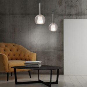 Κρεμαστό Φωτιστικό Οροφής Μονόφωτο E27 ø180 Γυαλί Γκρι-Λευκό V-TAC – 3877