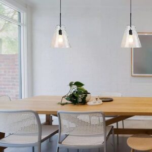 Κρεμαστό Φωτιστικό Οροφής Μονόφωτο E27 Κώνος Γυάλινο Διάφανο V-TAC – 3881