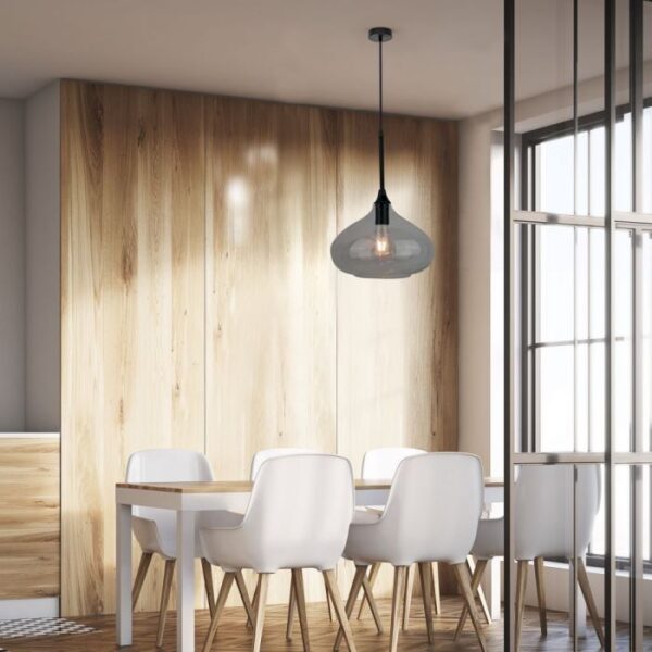 Κρεμαστό Φωτιστικό Οροφής Γυαλί + Μέταλλο με Μαύρο γυαλί σώμα V-TAC  – 3885