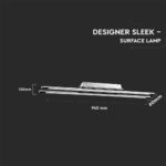 Γραμμικό Φωτιστικό Οροφής/Τοίχου LED 36W V-TAC 120° 2700lm Χρώμιο Φυσικό Λευκό 4000K – 3893