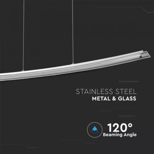 Κρεμαστό Φωτιστικό LED με ντίζες 18W Γυάλινο 4000K Φυσικό λευκό V-TAC – 3898
