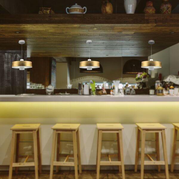 LED Κρεμαστό φωτιστικό Ακρυλικό Χρυσό Ø340 Θερμό λευκό 3000Κ V-TAC – 3938