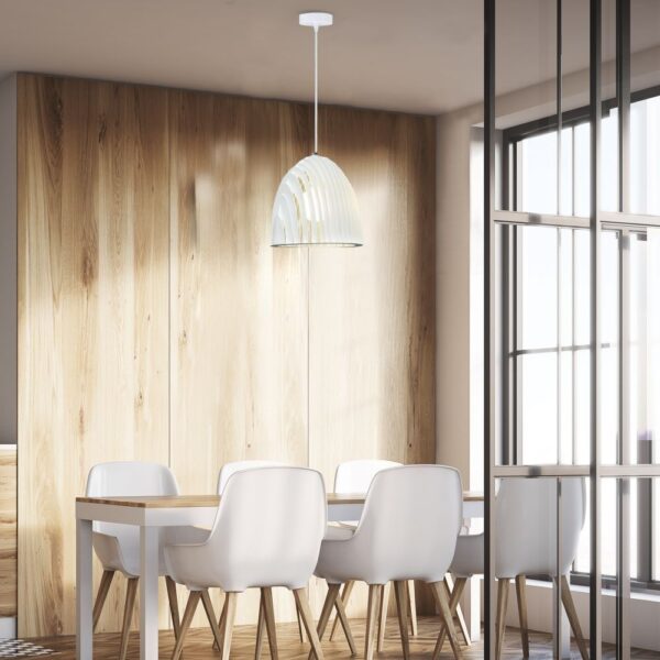 Κρεμαστό Φωτιστικό Οροφής Μονόφωτο E27 Cone Prism ø250 Μεταλλικό Λευκό V-TAC – 3952