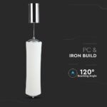 Κρεμαστό Φωτιστικό LED Οροφής Κύλινδρος ø125 18W Dimmable V-TAC 120° 1200lm Λευκό Θερμό Λευκό 3000K – 3980