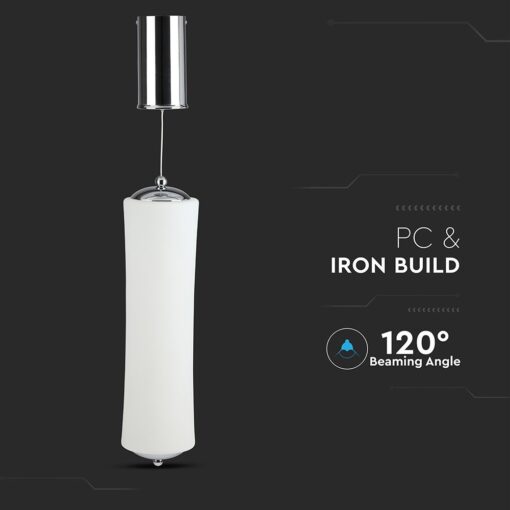 Κρεμαστό Φωτιστικό LED Οροφής Κύλινδρος ø125 18W Dimmable V-TAC 120° 1200lm Λευκό Θερμό Λευκό 3000K – 3980