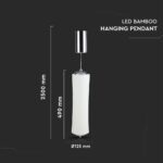 Κρεμαστό Φωτιστικό LED Οροφής Κύλινδρος ø125 18W Dimmable V-TAC 120° 1200lm Λευκό Θερμό Λευκό 3000K – 3980