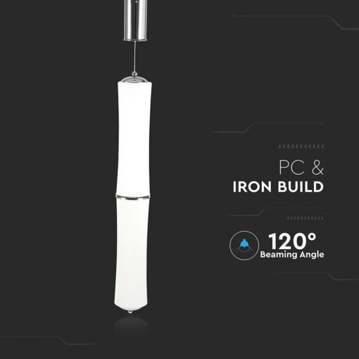 Κρεμαστό Φωτιστικό LED Οροφής Κύλινδρος ø125 32W Dimmable V-TAC 120° 2100lm Λευκό Θερμό Λευκό 3000K – 3981
