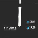 Κρεμαστό Φωτιστικό LED Οροφής Κύλινδρος ø125 32W Dimmable V-TAC 120° 2100lm Λευκό Θερμό Λευκό 3000K – 3981
