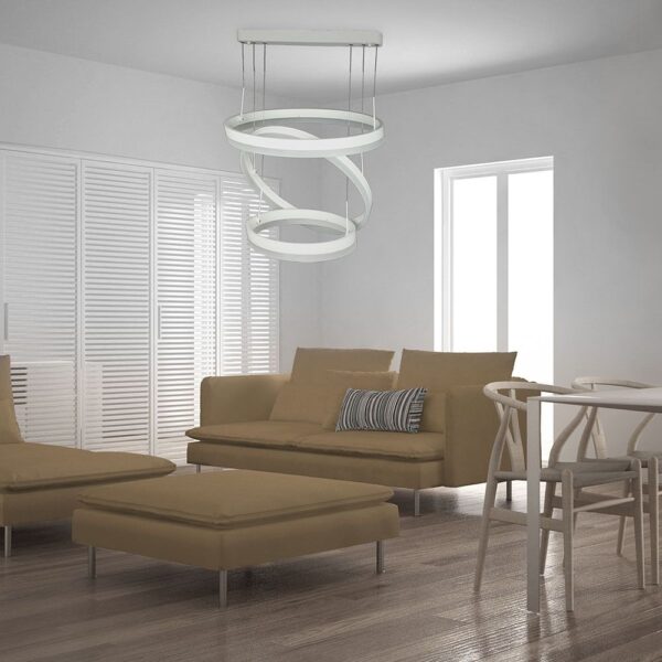 Κρεμαστός Πολυέλαιος LED Οροφής Τρεις Δακτύλιοι 86W Dimmable V-TAC 120° 4550lm Λευκό Θερμό Λευκό 3000K – 213989