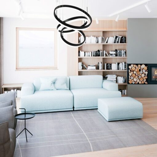 Κρεμαστός Πολυέλαιος LED Οροφής Τρεις Δακτύλιοι Μαύροι 86W Dimmable V-TAC 4550lm  Θερμό Λευκό 3000K – 213990