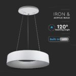 LED πολυέλαιος 25W 3000K Θερμό λευκό Dimmable με λευκό σώμα V-TAC – 3992