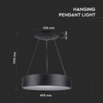 LED πολυέλαιος 30W 3000K Θερμό λευκό Dimmable με μαύρο σώμα V-TAC – 3996