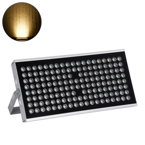 GloboStar® FLOOD-TENA 90223 Προβολέας Wall Washer για Φωτισμό Κτιρίων LED 150W 13500lm 10° DC 24V Αδιάβροχο IP65 L43.5 x W15.5 x H18cm Θερμό Λευκό 2700K – Ασημί – 3 Years Warranty