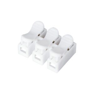 GloboStar® FAST-CONNECT 69906 Τριπλή Κλέμα Ταχείας Σύνδεσης & Διακλάδωσης Καλωδίων – 3 x Είσοδοι & 3 x Έξοδοι με Συμβατή Διατομή Καλωδίων 0.2mm² έως 1mm² – 250V 2A Max – Μ2 x Π2.7 x Υ1.9cm – Λευκό – Πακέτο 20 Τεμαχίων – 5 Years Warranty