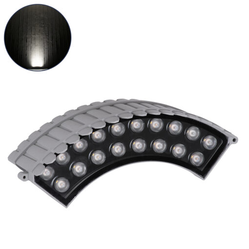 GloboStar® TREELIGHT-JINA 90691 Κυρτή Μπάρα Φωτισμού Wall Washer με Αντιθαμβωτική Γρίλια Ειδική για Φυτά – Δέντρα LED 18W 1710lm 10° DC 24V Αδιάβροχο IP67 L29 x W11 x H10.5cm Φυσικό Λευκό 4500K – Γκρι – 3 Years Warranty