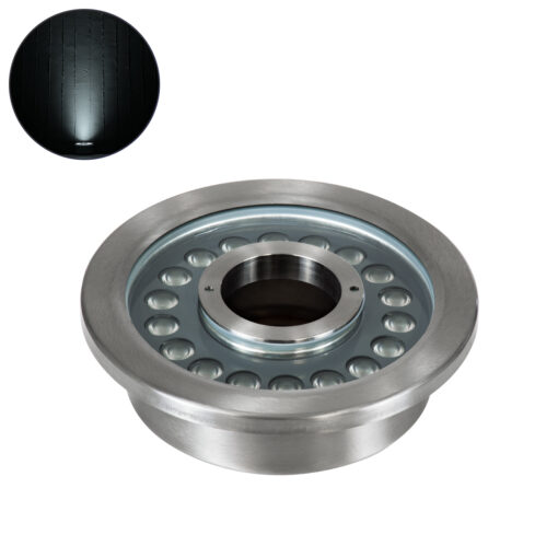 GloboStar® UNDERWATER-DENIS 90442 Υποβρύχιο Χωνευτό Φωτιστικό Σποτ Ειδικό για Σιντριβάνια – Πισίνες – Τζακούζι LED 18W 1800lm 30° DC 24V Αδιάβροχο IP68 Φ21.5 x Υ8cm Ψυχρό Λευκό 6000K – Ανοξείδωτο Ατσάλι SS304 – 3 Years Warranty