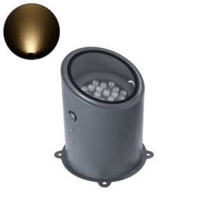 GloboStar® FLOOD-MILO 90737 Κινούμενος Προβολέας – Σποτ Φωτισμού Wall Washer για Φωτισμό Κτιρίων LED 24W 2160lm 10° AC 220-240V Αδιάβροχο IP67 Φ22 x Υ30cm Θερμό Λευκό 2700K – Γκρι Ανθρακί – 3 Χρόνια Εγγύηση