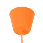 GloboStar® CABLITO 61554 Μοντέρνο Κρεμαστό Φωτιστικό Οροφής Μονόφωτο 1 x E27 Πορτοκαλί Σιλικόνης Ανάρτηση με Υφασμάτινο Καλώδιο Φ4 x Υ110cm