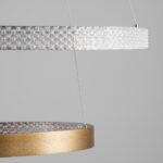 GloboStar® DIAMOND DUO 61151-DECO Κρεμαστό Φωτιστικό Δαχτυλίδι-Κύκλος LED CCT 75W 8743lm 360° AC 220-240V – Εναλλαγή Φωτισμού μέσω Τηλεχειριστηρίου All In One Ψυχρό 6000k+Φυσικό 4500k+Θερμό 2700k Dimmable Φ40+60cm – Χρυσό Βούρτσας – 3 Years Warranty