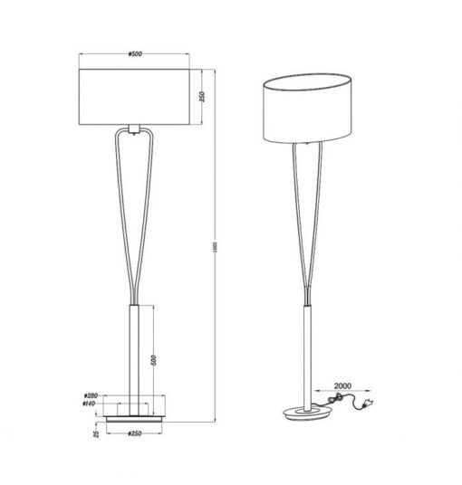 Φωτιστικό Δαπέδου Trio Lighting   E27 Νίκελ Ματ Μεταλλικό    400200107