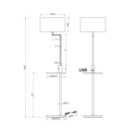 Φωτιστικό Δαπέδου Trio Lighting E27 Νίκελ Ματ Μεταλλικό  400400107