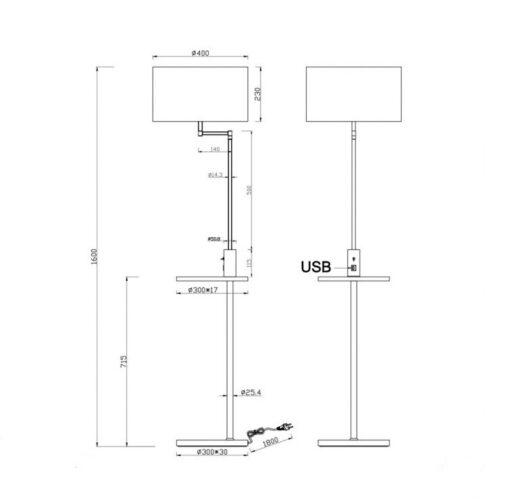 Φωτιστικό Δαπέδου Trio Lighting E27 Νίκελ Ματ Μεταλλικό  400400107