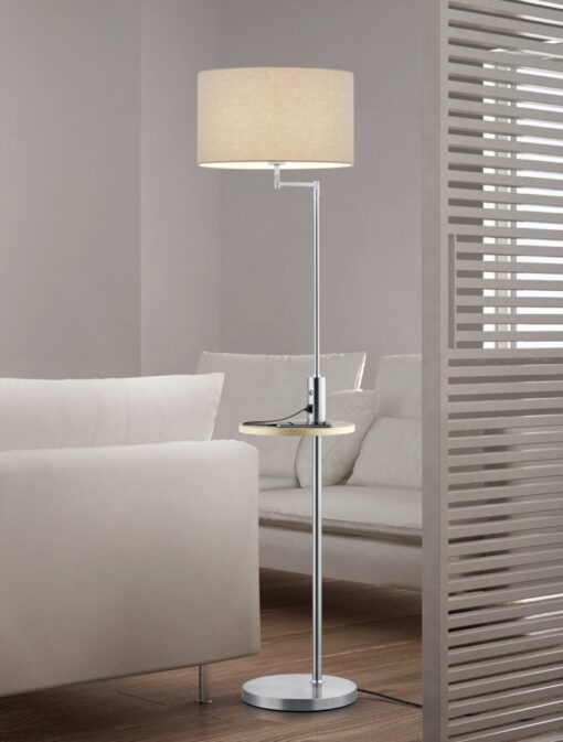 Φωτιστικό Δαπέδου Trio Lighting E27 Νίκελ Ματ Μεταλλικό  400400107