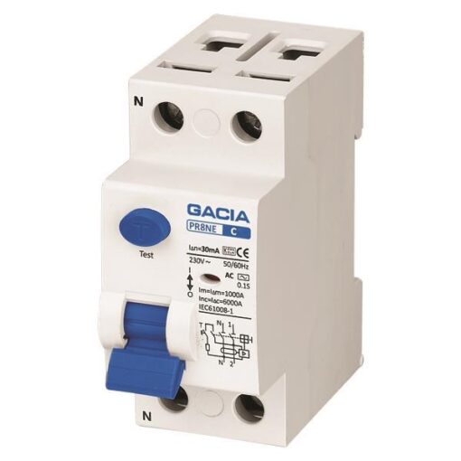 ΡΕΛΕ ΔΙΑΡΡΟΗΣ 2Χ40Α 6KA 30mA GACIA TYPE A EUROLAMP – 500-37502
