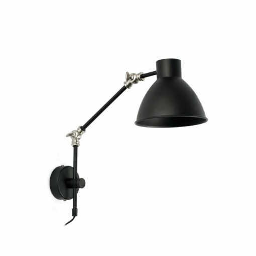 CELIA MATT BLACK WALL LAMP 1 X E14 FARO – 40070