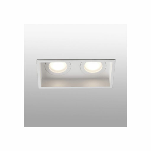 Διπλή Βάση Σποτ HYDE IP44 Λευκή Τετράγωνη 2xGU10 FARO – 40124