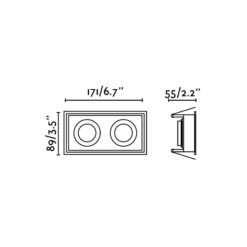 Διπλή Βάση Σποτ HYDE IP44 Λευκή Τετράγωνη 2xGU10 FARO – 40124