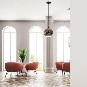 Κρεμαστό Φωτιστικό Οροφής Γυαλί με 3D γυαλί σώμα Ø250 V-TAC  – 40131