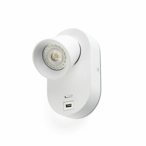 CORB W/LAMP WHITE GU10 + USB FARO – 40135