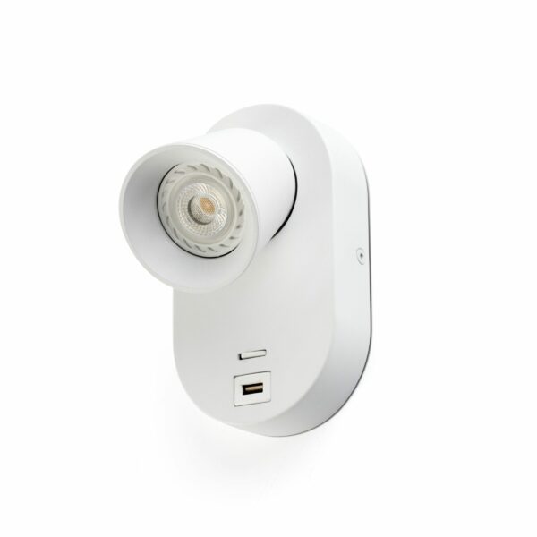 CORB W/LAMP WHITE GU10 + USB FARO – 40135