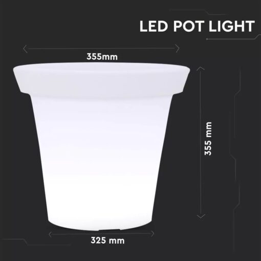 LED φωτιστικό γλάστρα 1.5W επαναφορτιζόμενη V-TAC RGB IP54 – 40211