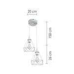 InLight Κρεμαστό φωτιστικό από λευκό μέταλλο 2XE27 D:20cm (4024-2-WH-ROSETTE)