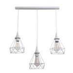 InLight Κρεμαστό φωτιστικό από λευκό μέταλλο 3XE27 D:60cm (4024-3-WH-RAIL)