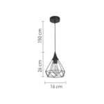 InLight Κρεμαστό φωτιστικό από μαύρο μέταλλο 1XE27 D:16cm (4024-BL)